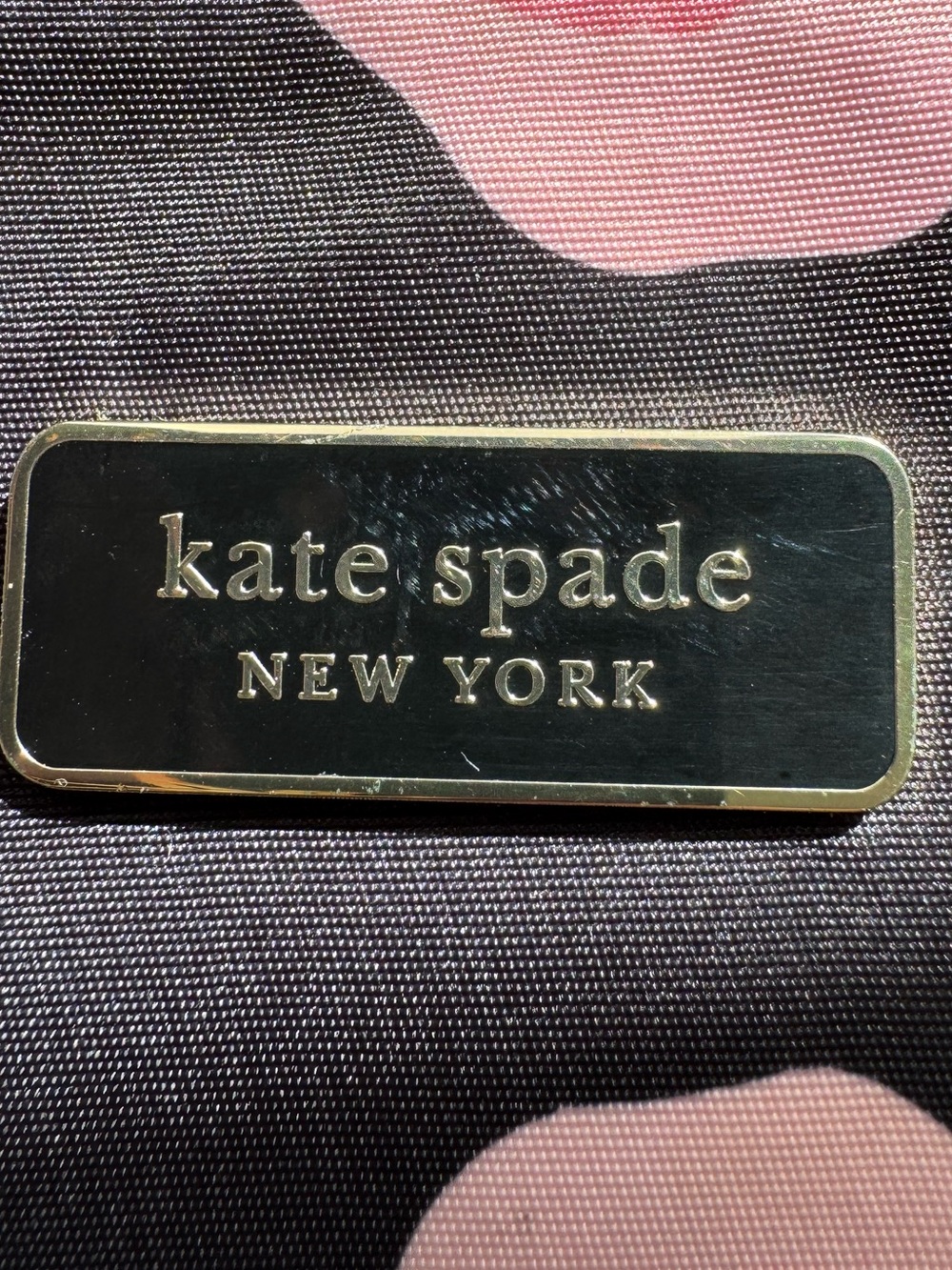 Kate Spade New York Floral Nylon Tote Pink Black Zip Top Shoulder Bag - Picture 2 of 10